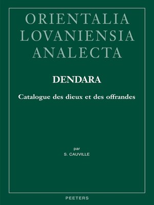 cover image of Dendara. Catalogue des dieux et des offrandes